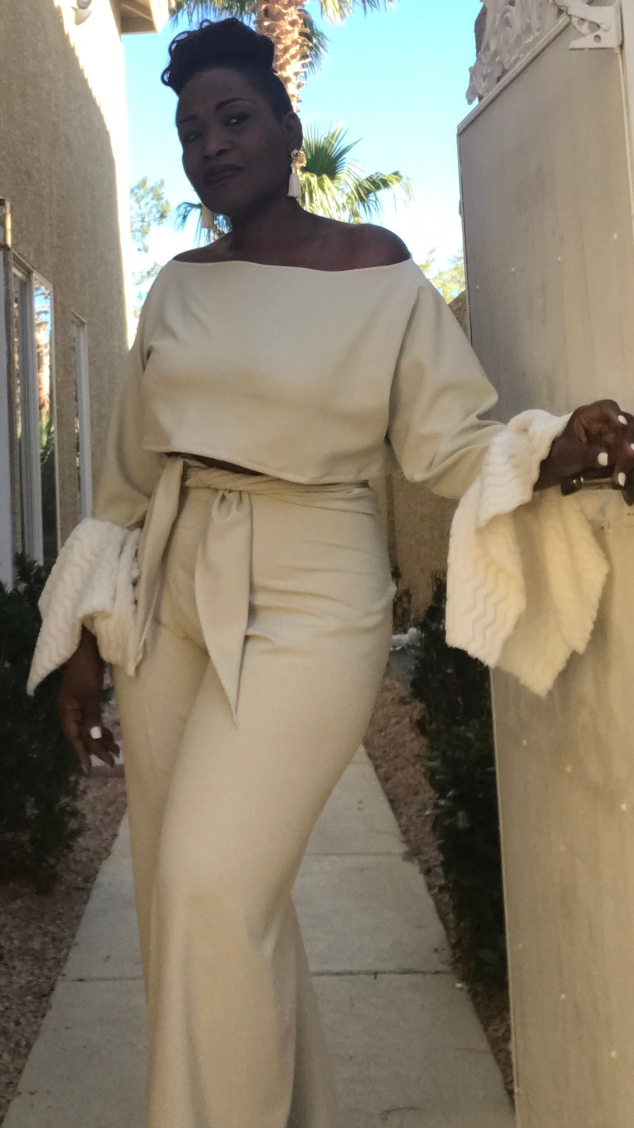 Tie Pant and Crop Top Set