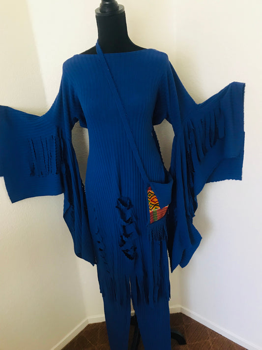 Distressed Tunic and Pants Ensemble