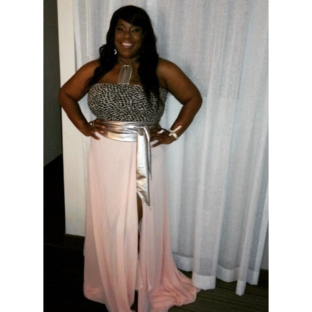 NK Peach and Cheetah Print Gown