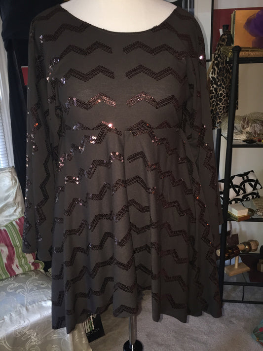 NK Chocolate Knit and Sequin Top
