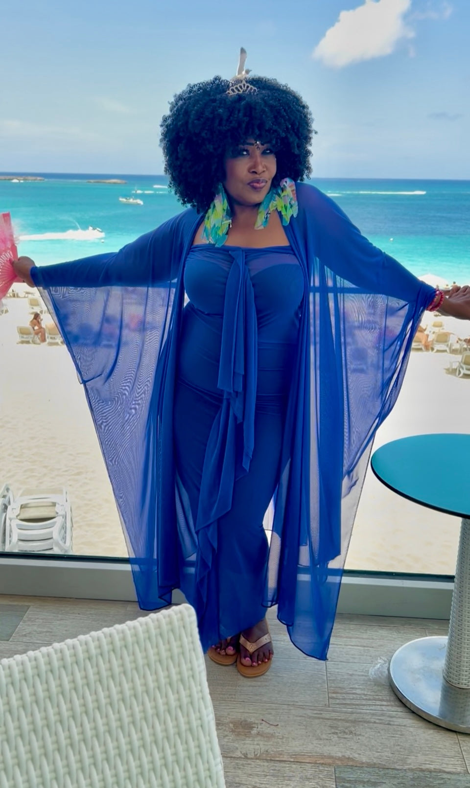 NKD Sheer Dress with Kimono Ensemble