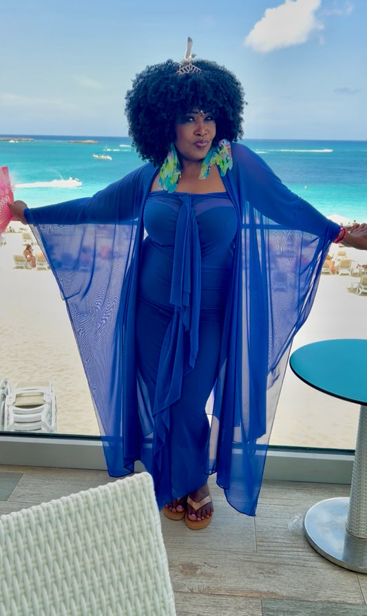 NKD Sheer Dress with Kimono Ensemble